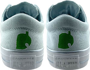 Animal Crossing Back of Shoes with Leaf Symbol.