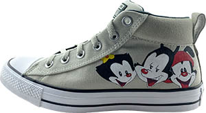 Animaniacs Left Shoe with Dot, Yakko, and Wakko in that order.