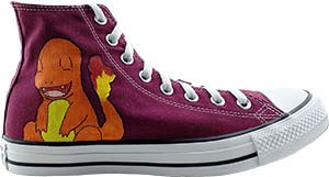 Charmander Right Outside Shoe with Charmander sitting and smiling.